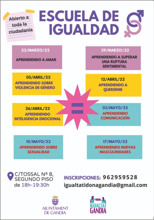 Gandia inicia los cursos de la Escuela de Igualdad
