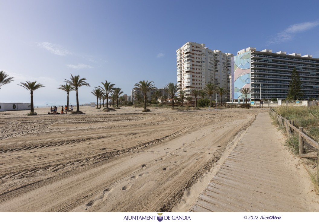 Costas finaliza los trabajos de extracción de arena en la playa de l'Auir de Gandia