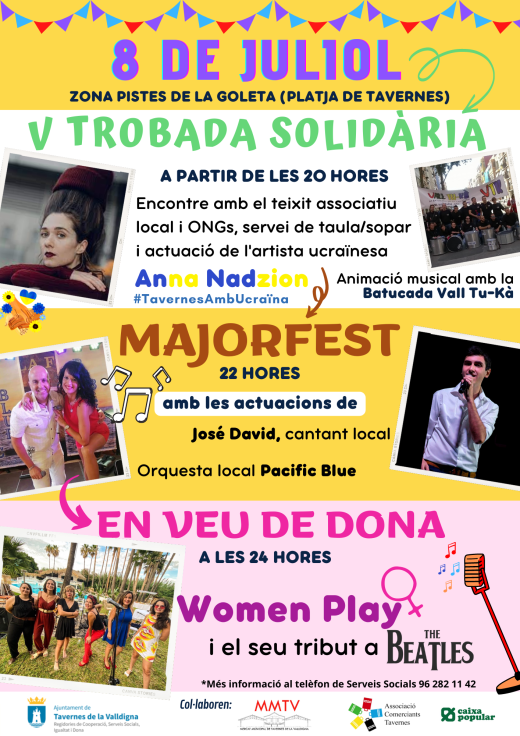 Nueva edición de la Trobada Solidària en Tavernes con el MajorFest y En Veu de Dona