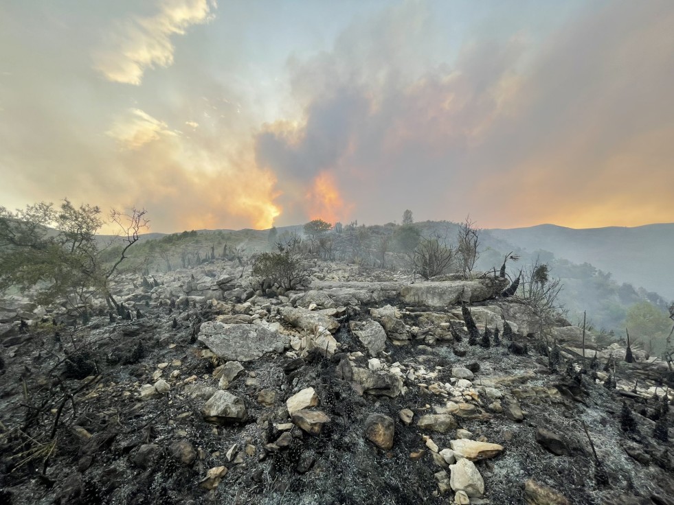 Villalonga: continua la preocupación sobre el incendio de la Vall d'Ebo
