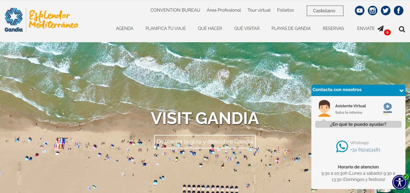 Turismo Gandia incorpora un nuevo servicio de asistencia virtual en  visitgandia.com