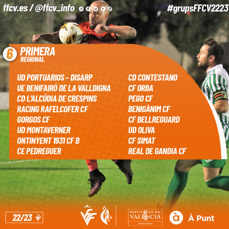 Disponible el calendario para los equipos de La Safor de Primera Regional