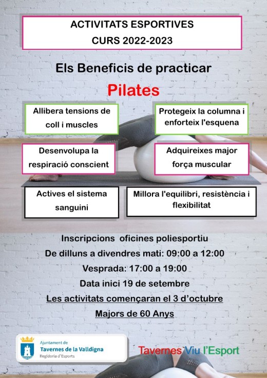Abiertas las inscripciones para las actividades deportivas del curso 2022-23 en Tavernes