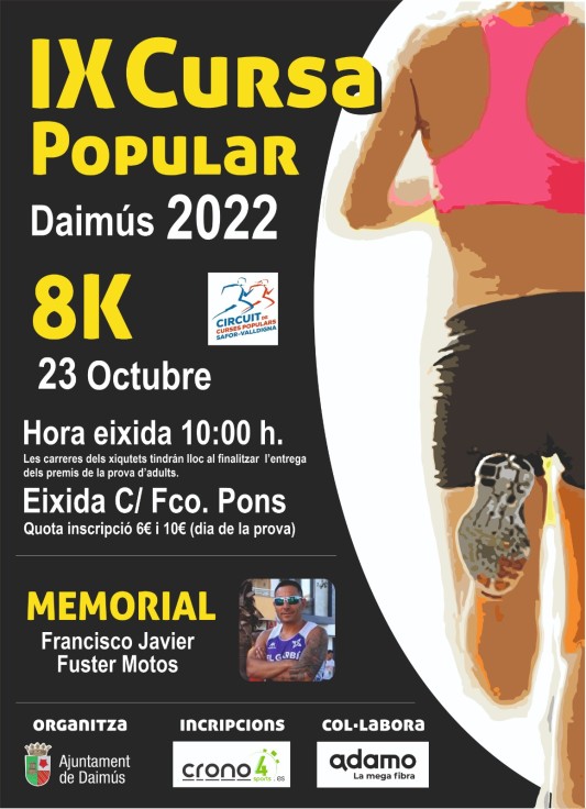 Daimús celebra su IX Cursa Popular el domingo