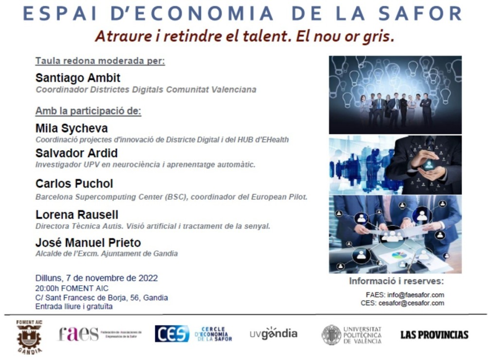 El Espai d'Economia de la Safor aborda en Gandia la atracción y retención del talento como el nuevo oro gris