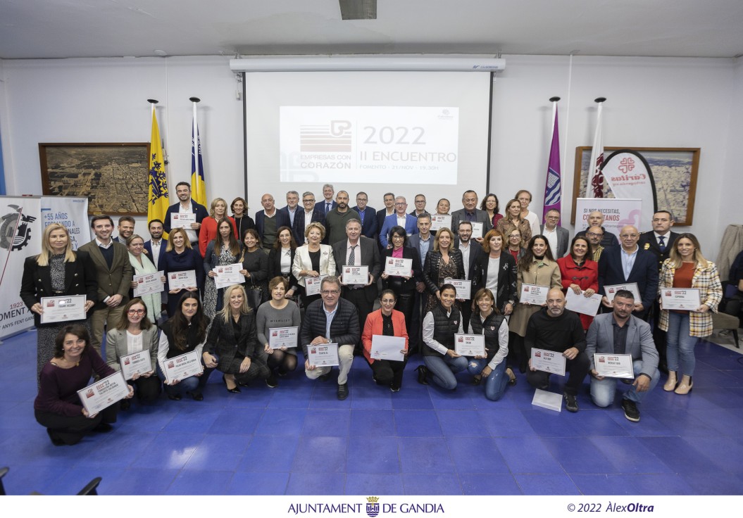 Cáritas Gandia celebra el II Encuentro de Empresas con Corazón para reconocer a los colaboradores en 2022