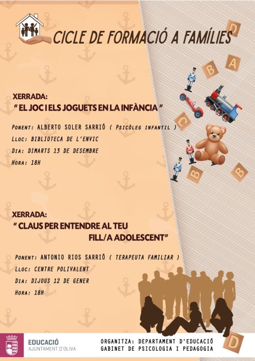 Oliva inicia mañana martes una serie de Jornadas de Formación para Familias