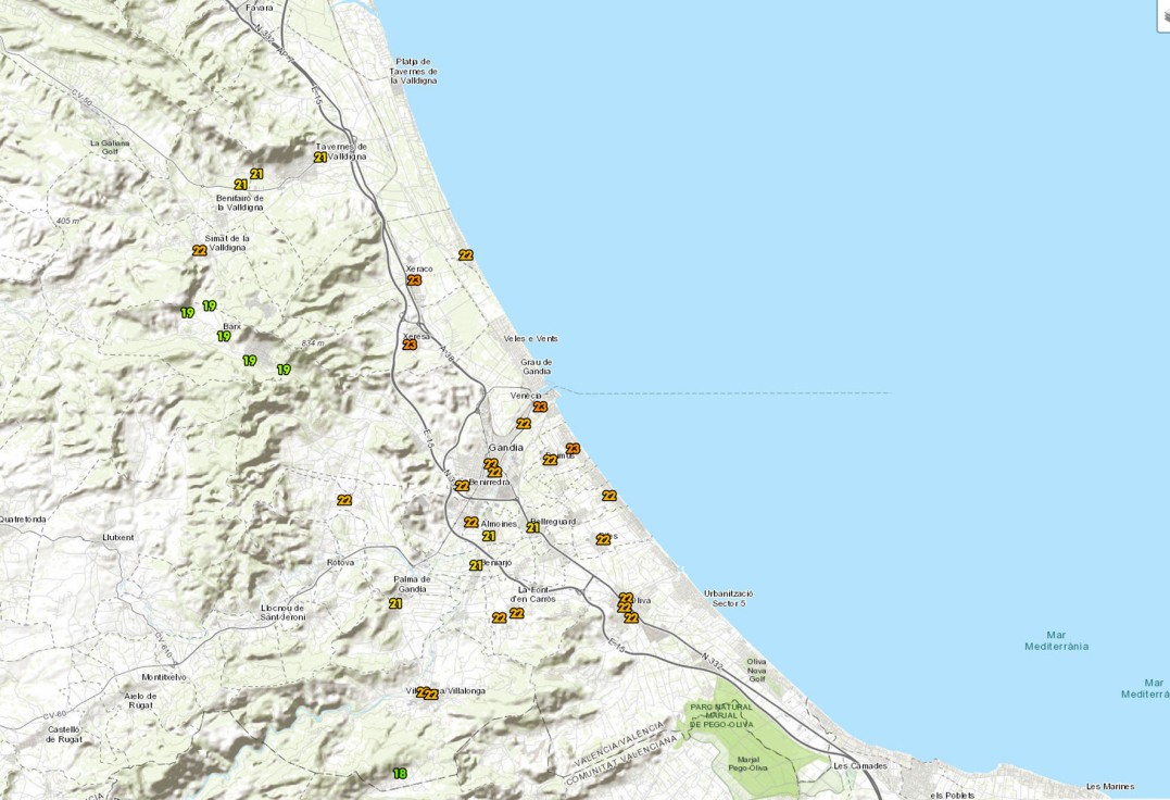 Un martes y 13 con 22 grados en la Safor a las siete de la mañana