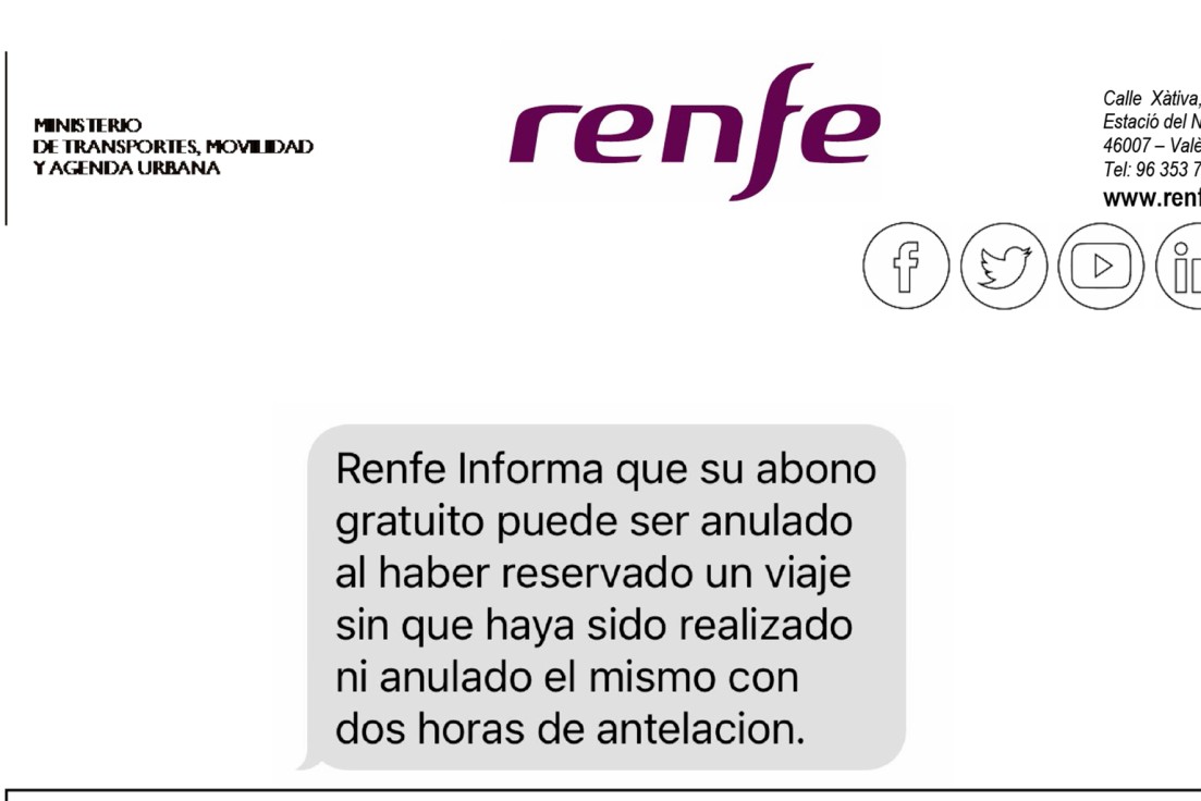 Renfe alerta a los usuarios de 1.900 abonos por su uso irregular en la Comunitat Valenciana