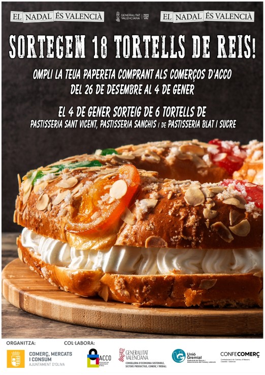 El Comercio de Oliva sortea 18 roscones artesanales entre sus clientes para poner en valor a las pastelerías locales