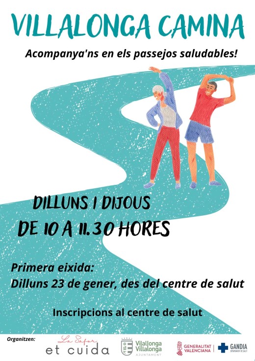 El Departamento de Salud de Gandia pone en marcha ‘Villalonga Camina’ para fomentar paseos saludables en grupo