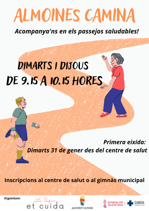 El Departamento de Salud de Gandia  pone en marcha ‘Almoines Camina’ para fomentar los paseos saludables en grupo
