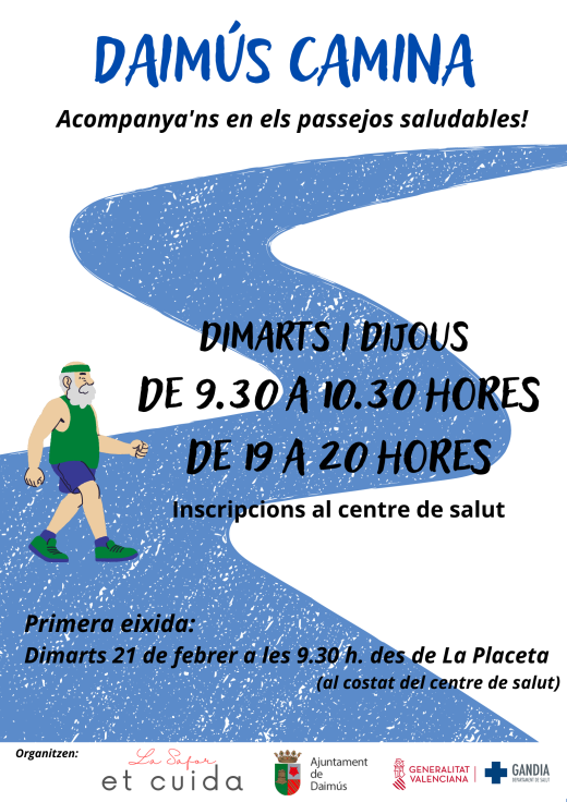 El Departamento de Salud de Gandia pone en marcha ‘Daimús Camina’ para fomentar los paseos saludables en grupo