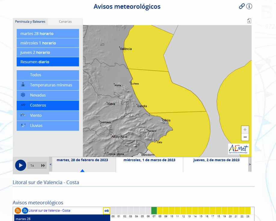 La ausencia de viento reduce la sensación térmica de frío en la Safor