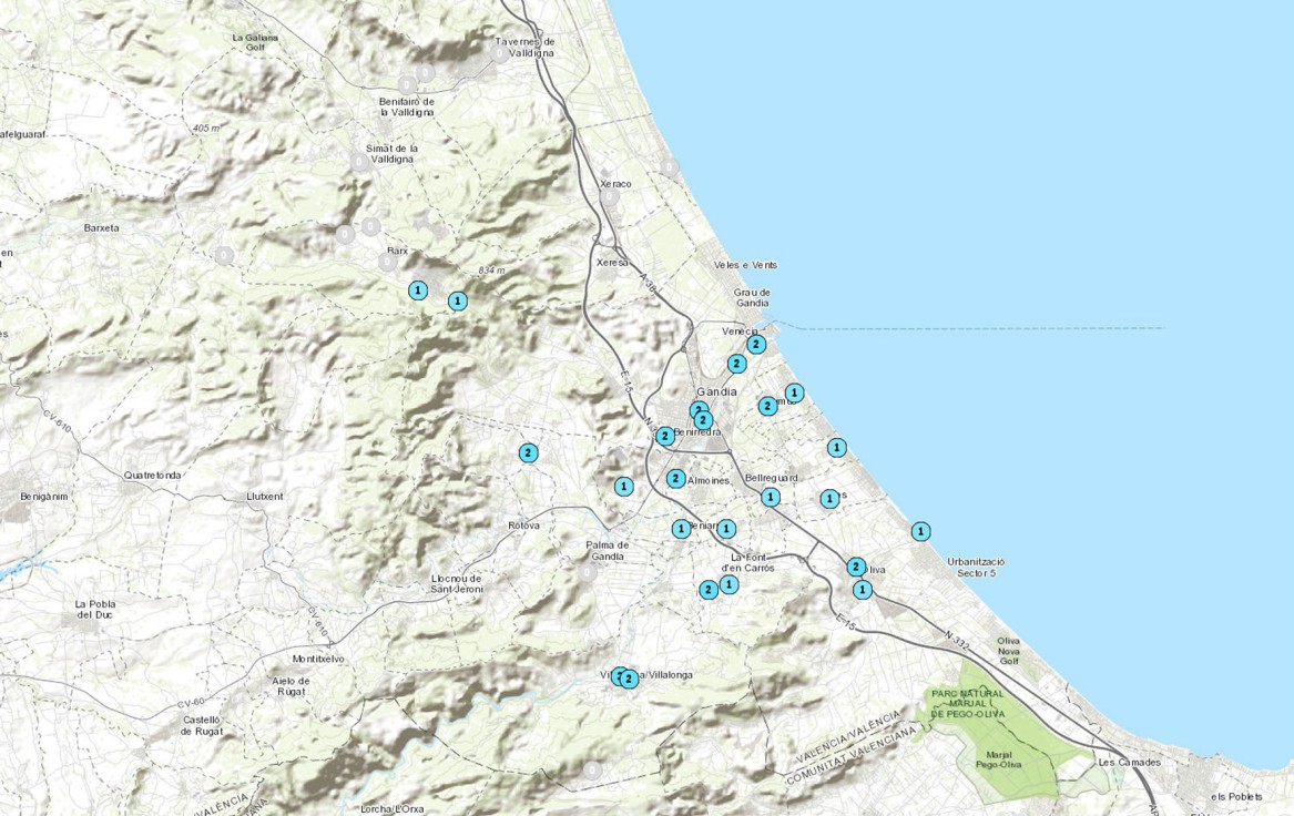 Arranca el día con las primeras lluvias en la Safor y prendientes de la alerta amarilla