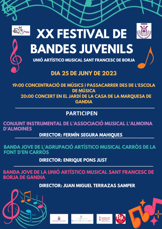 Gandia acoge hoy el XX Festival de Bandas Juveniles de la Safor