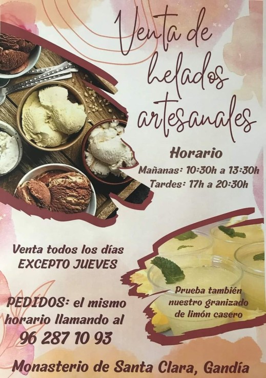 Las Clarisas de Gandia vuelven a vender helados durante el tiempo de verano