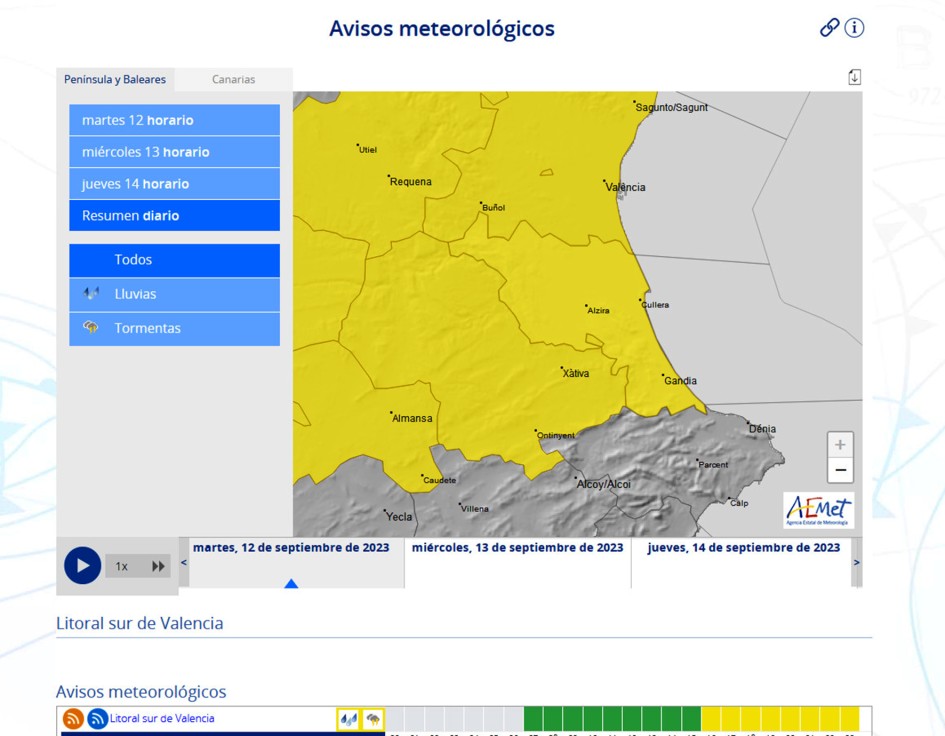 La Aemet Activa La Alerta Por Fuertes Lluvias Y Granizo Esta Tarde En ...