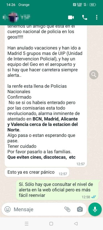 El whatsapp falso de Terrorismo por el que los 'fósforos' de COPE Gandia nos preguntan