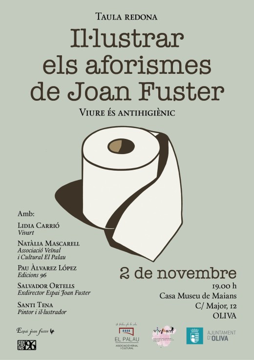 La Asociación Vecinal y Cultural El Palau y la Asociación Vivart organizan un acto sobre Joan Fuster en Oliva