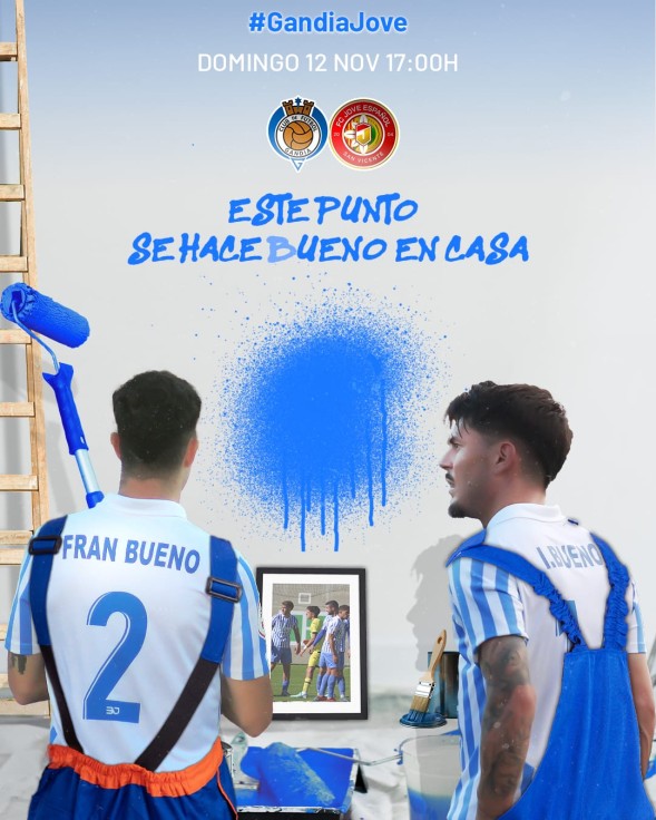 El CF Gandia recibe al FC Jove Español San Vicente el próximo domingo