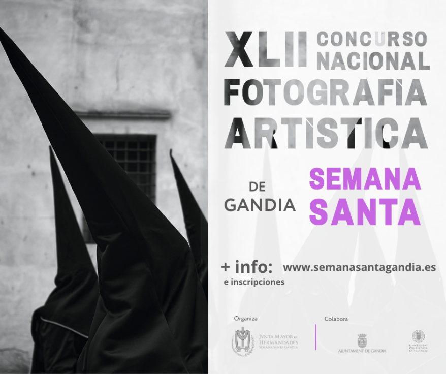 La Junta Mayor de Hermandades de la Semana Santa de Gandia convoca la XLII edición del concurso nacional de fotografía