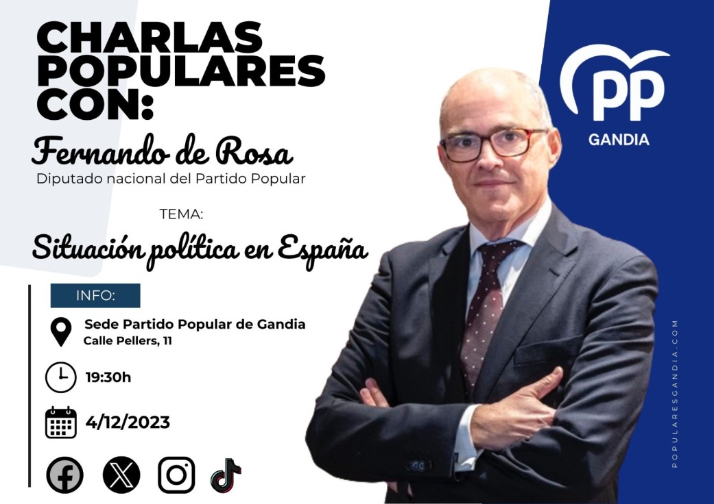 El ex conseller de Justicia y Juez, Fernando de Rosa habla hoy en Gandia sobre la Ley de Amnistía