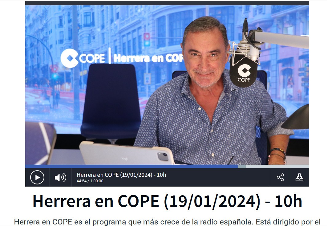 Una fósfora de Gandia hoy viernes, en el programa de Herrera en COPE