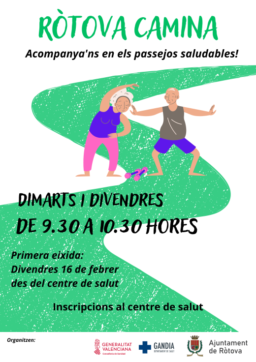 El Departamento de Salud de Gandia pone en marcha ‘Ròtova Camina’ para fomentar los paseos saludables en grupo