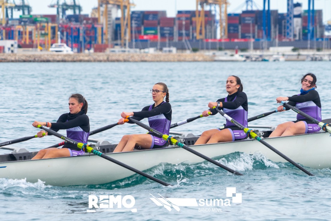 Tres pódiums para el Náutico Gandia en el Autonómico de Remo de Mar