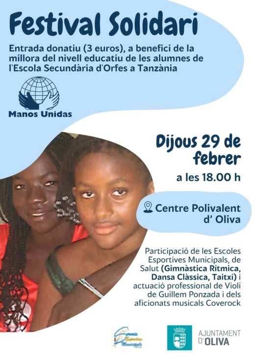 Manos Unidas organiza un festival solidario en Oliva