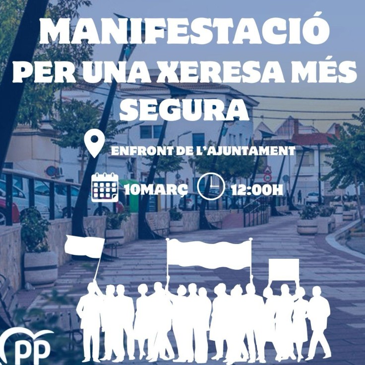 El PP de Xeresa convoca una concentración el domingo para exigir más seguridad ciudadana ante los robos en viviendas
