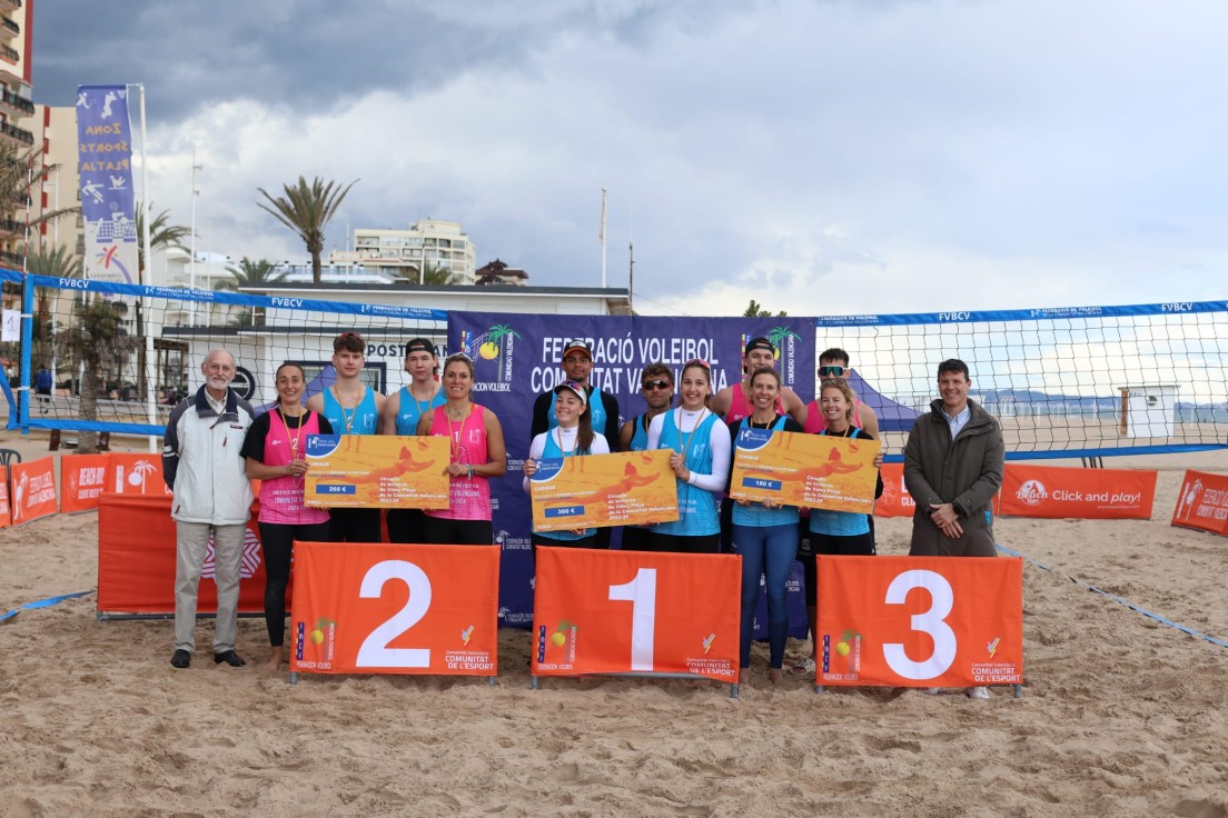 Menegozzo-Carro y Pérez-Hernández se coronan en Gandia en la penúltima prueba del Circuito de Invierno de Vóley Playa