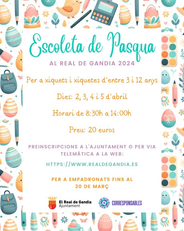 El Real de Gandia abre la inscripción para la 'escoleta' de Pascua