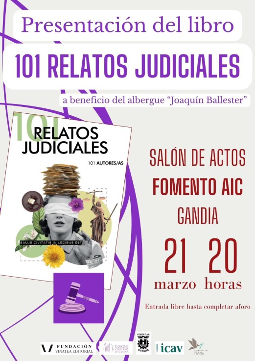 Se presenta este jueves en Gandia el libro '101 relatos judiciales'