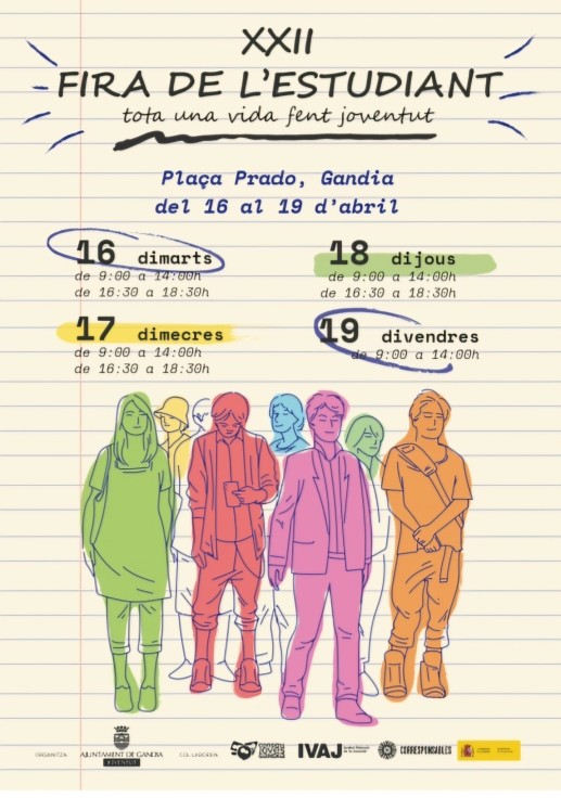 La plaza del Prado de Gandia acoge a partir de mañana martes la 22 Feria del Estudiante