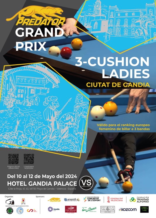 Gandia acoge el Gran Prix femenino a tres bandas de billar