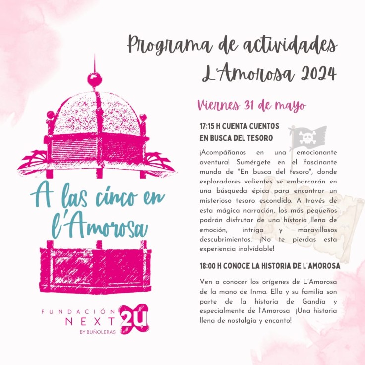 La Fundación Next2u organiza ‘A las 5 en l’Amorosa’ de Gandia para conocer su historia a través de actividades