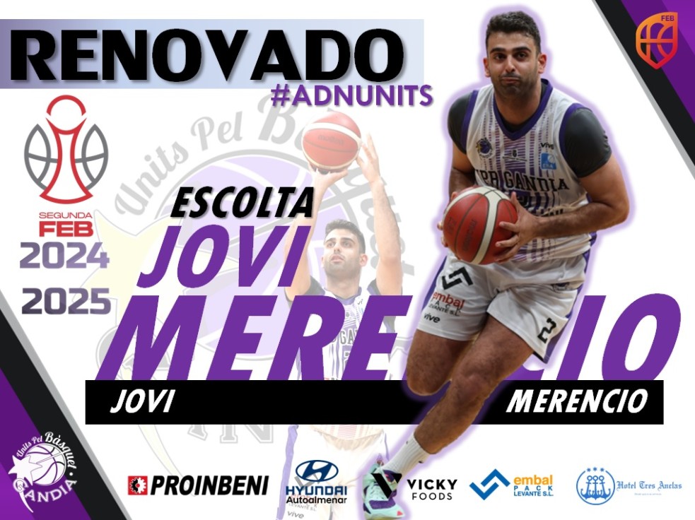 Jovi Merencio renueva en el Units Pel Bàsquet Gandia