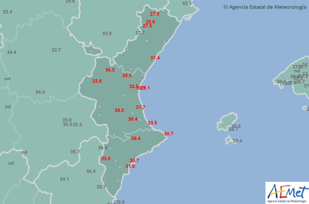 Altas temperaturas para arrancar la semana en la Safor