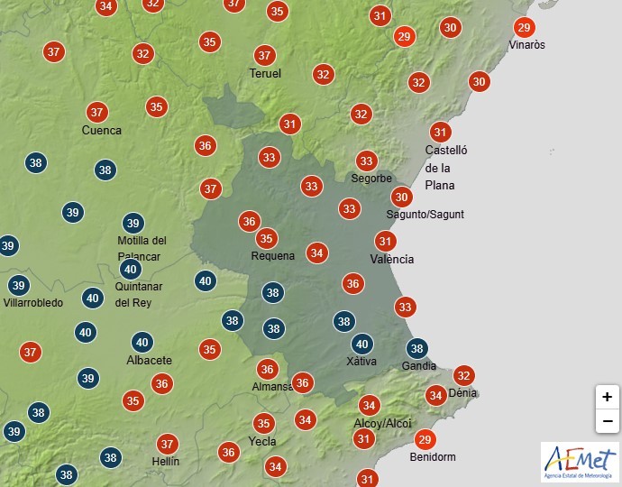 Siguen subiendo las temperaturas este miércoles en la Safor