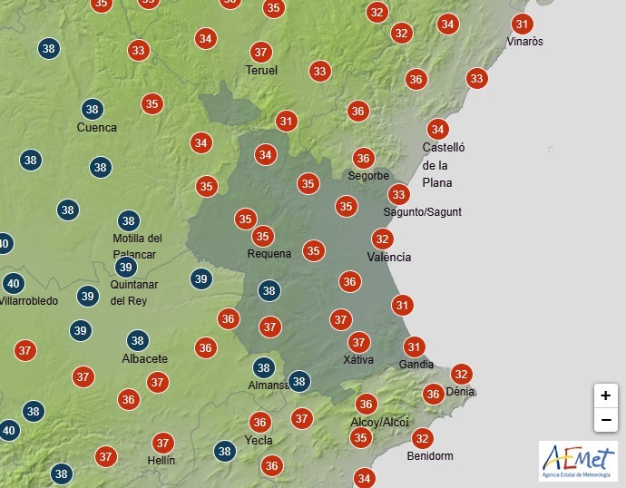 Siguen las altas temperaturas en la Safor para despedir julio