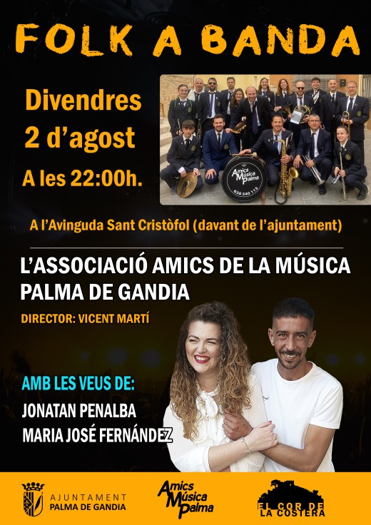 La Asociación Amigos de la Música de Palma de Gandia presenta "Folk a Banda" en la Semana Cultural y Deportiva