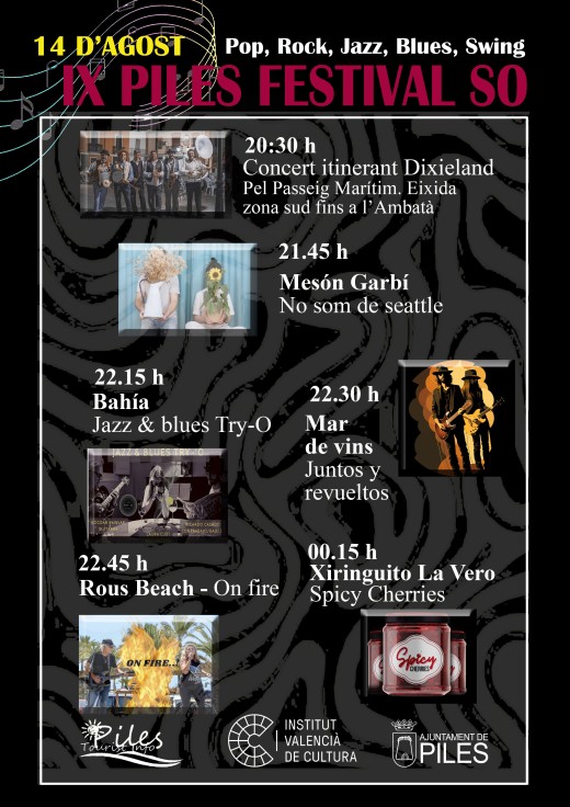 El Piles Festival So programa 6 conciertos en las calles de la playa de Piles en la nueva edición del 14 de agosto