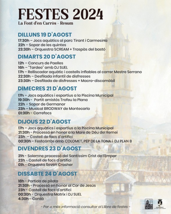 Comienzas las fiestas patronales de La Font d'en Carròs con el día de las quintas