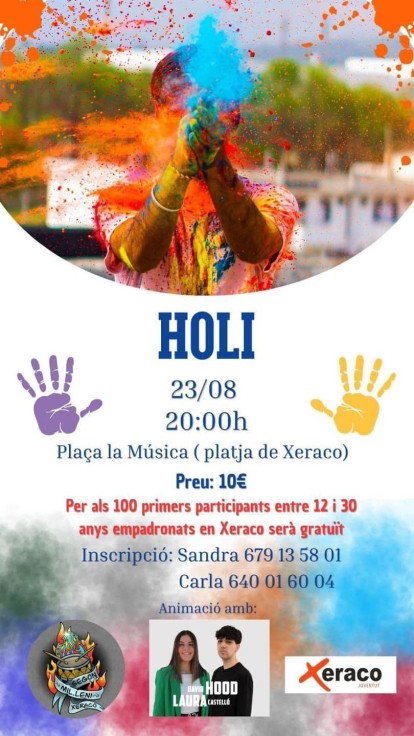 Festival de colores Holi en Xeraco hoy viernes