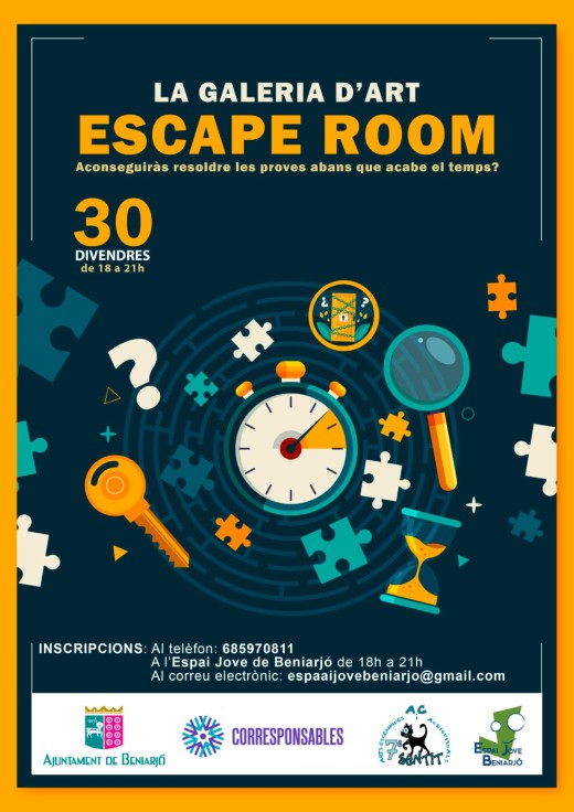 El Espai Jove de Beniarjó presenta el escape room "La Galería de Arte" este Viernes