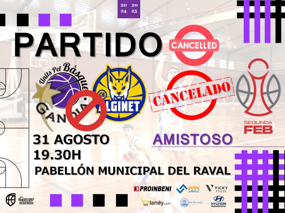 Cancelado el partido del Proinbeni ante el CB Alginet