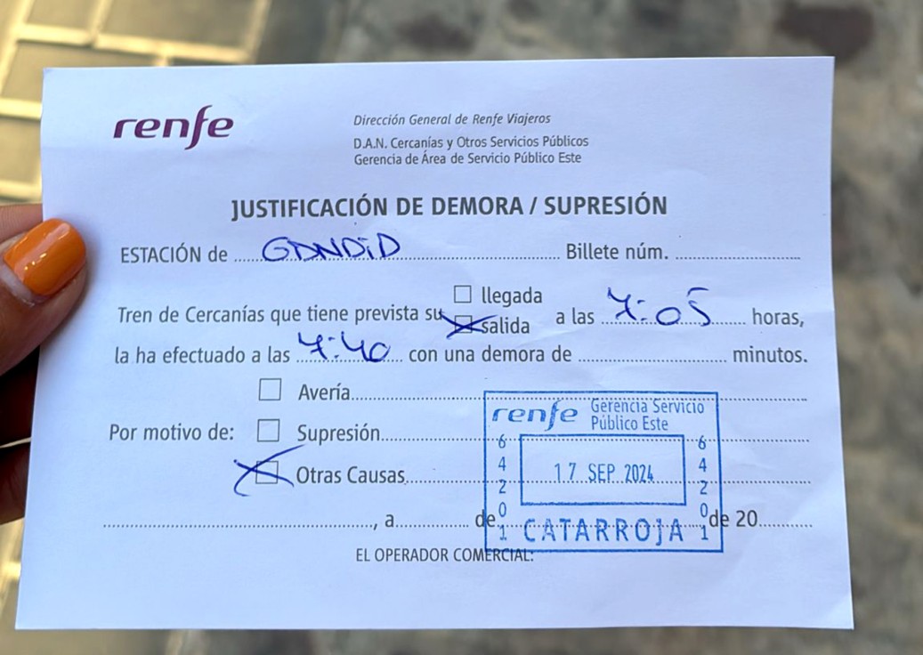 El PP denuncia el caos en los trenes de cercanías Gandia-Valencia