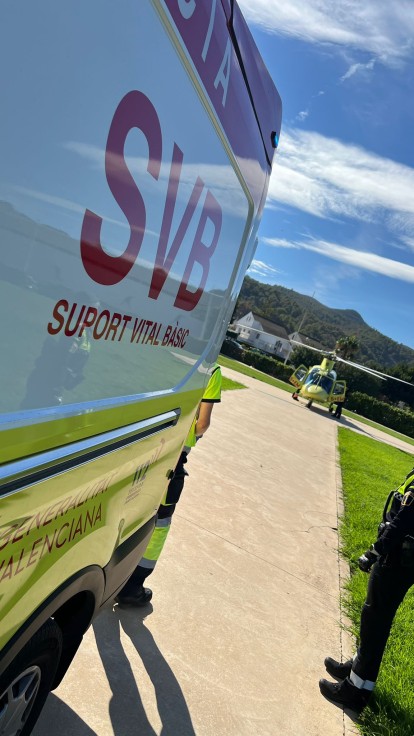 Un herido en Beniardà és trasladado en helicóptero a Gandia